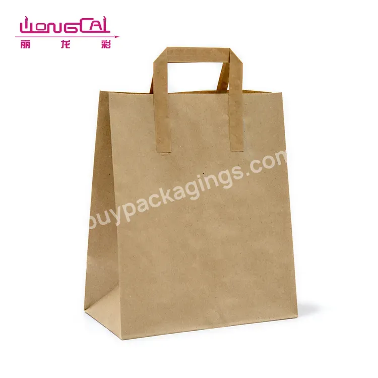 Blue Gold Wholesale Custom Made Retail Cheap Shopping Brown Kraft Paper Bag Cutlery Food