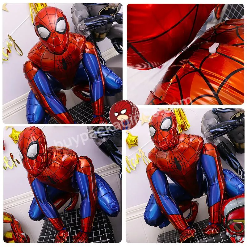 Blue Happy Birthday Spiderman Helium Foil Balloon Latex ball Air Globos Superhero Balloons Set Party Decoration kids birthday