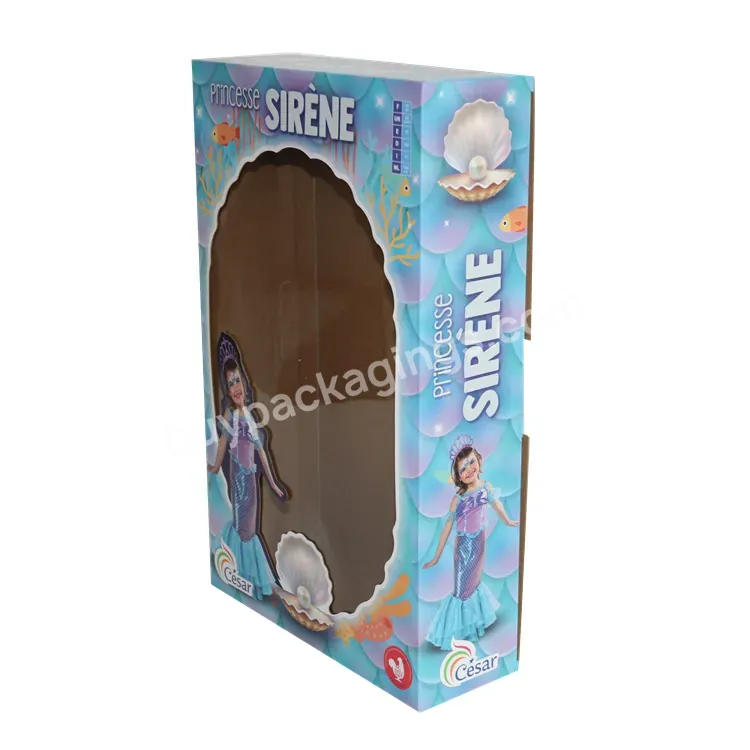 Blue Low Price Glossy Doll Baby Packaging Gift Boxes With Clear Window