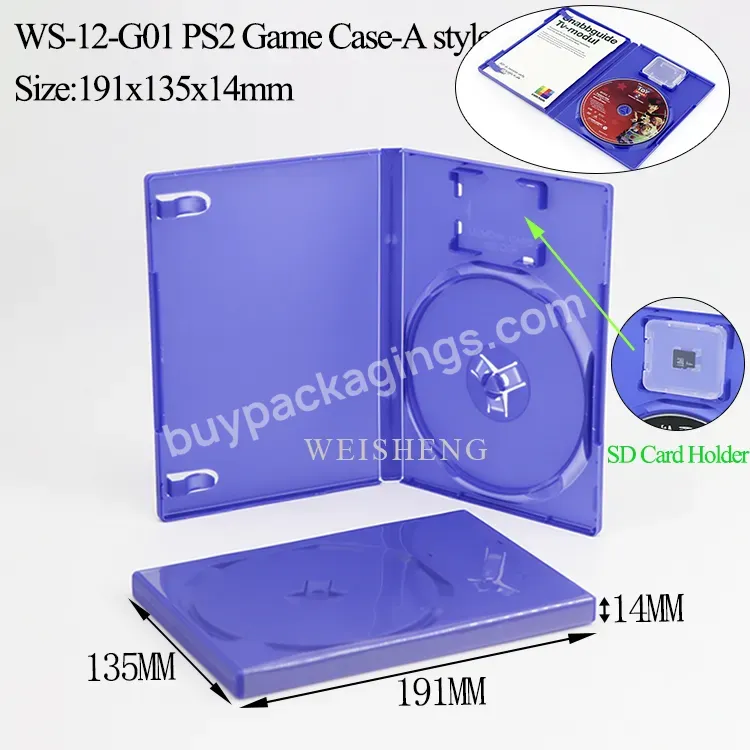 Blue Memory Card Storage Case Cd Dvd Single Disc Video Game Consoles Gta 5 Cd Game Case For Ps2 Ps3 Ps4 Ps5 Playstation 2