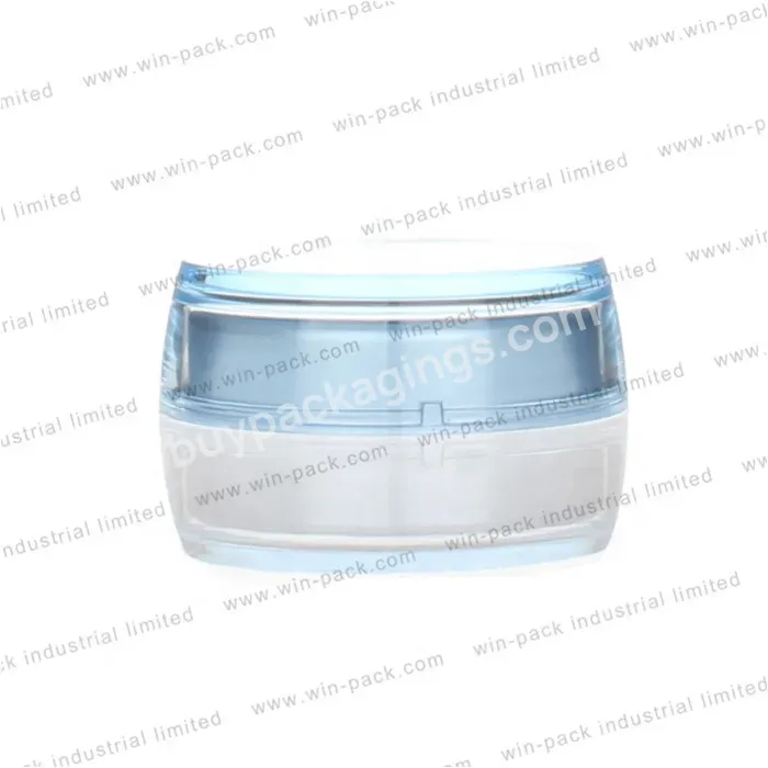 Blue Plastic Cream Jar 50ml Double Wall Cosmetic Acrylic Jar