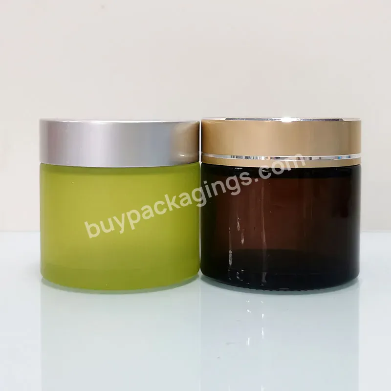 Blue Round Face Cream Bottle 20g 50g Frosted Eye Cream Glass Empty Bottle For Cosmetic Packaging Jar