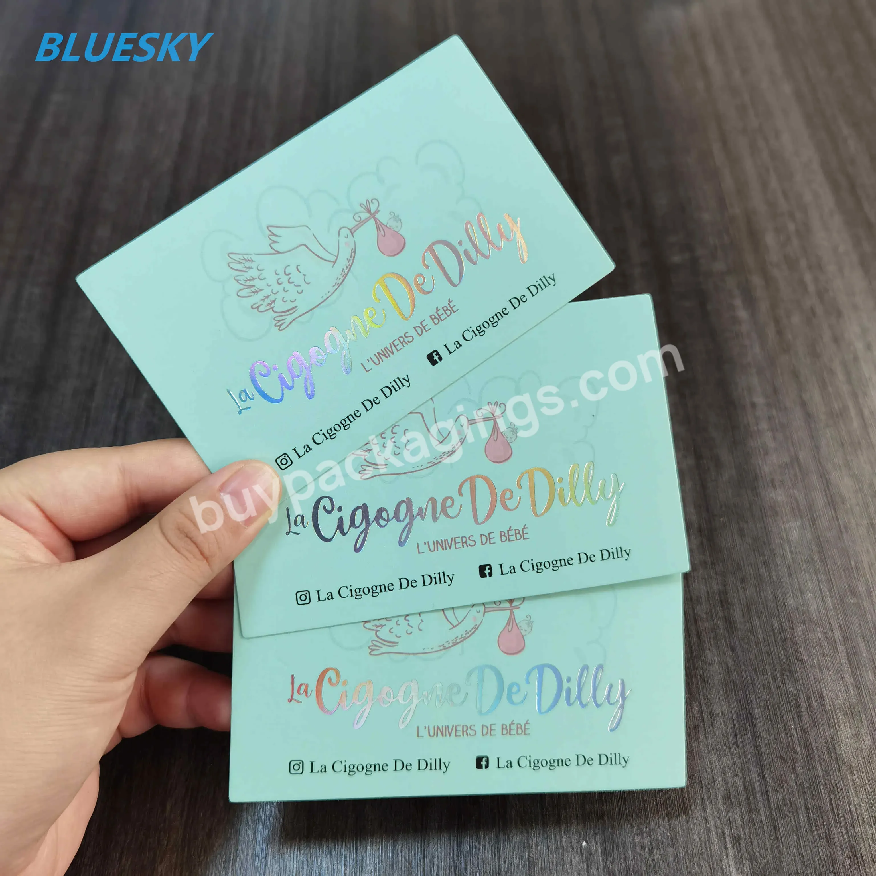 Blue Sky Cheap Custom Thank You Card Flyer Corporate Greeting Card With Logo Business Card Printed