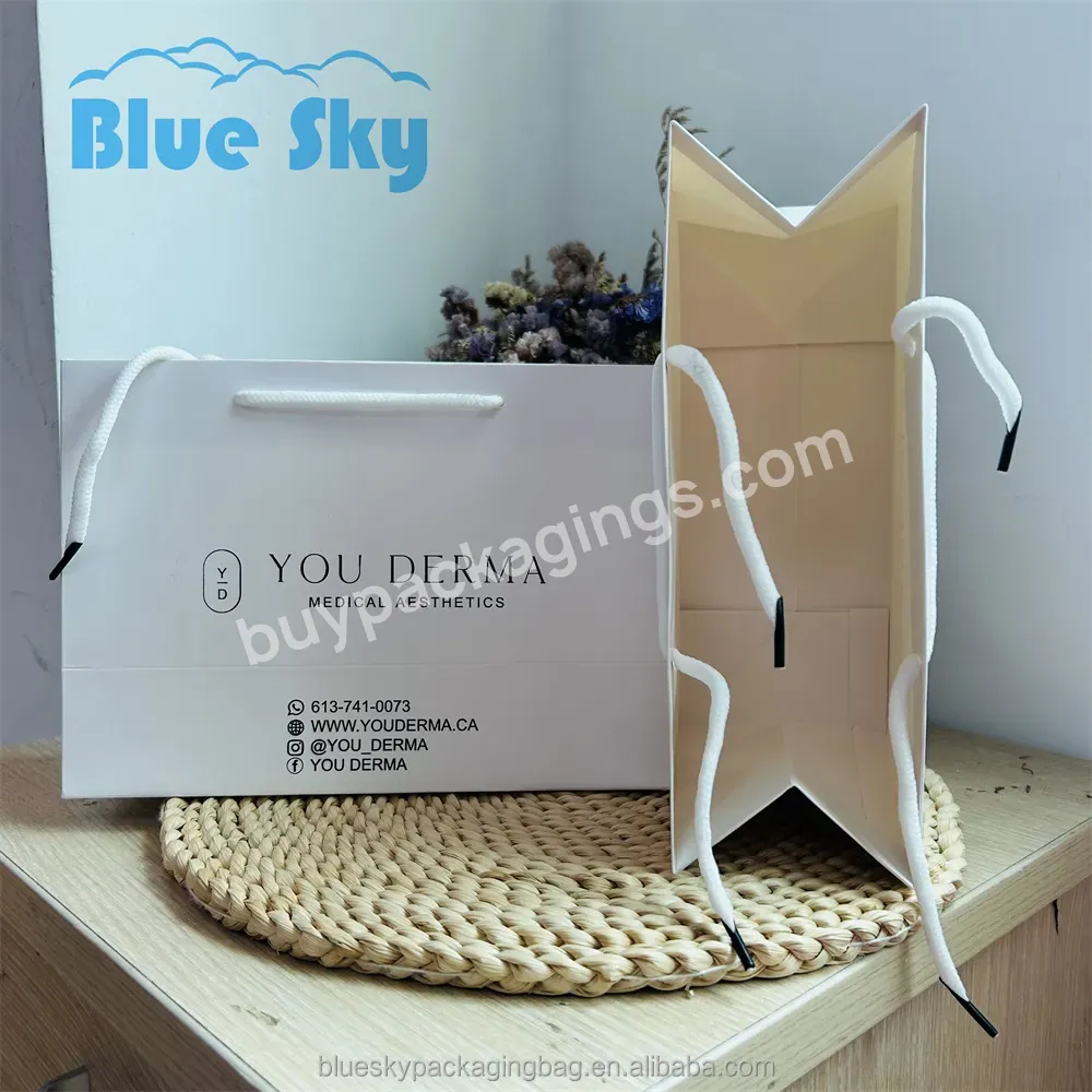 Blue Sky China Manufacturers Personalized Luxury Boutique Gift Bag Packaging Custom Thanks Gift Bag With Logo Printing
