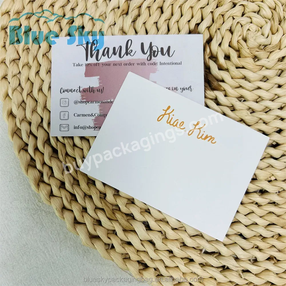 Blue Sky Custom Luxury Style Standard Size Printing Business Card Fashion Matte Finish Name Card Thank You Card