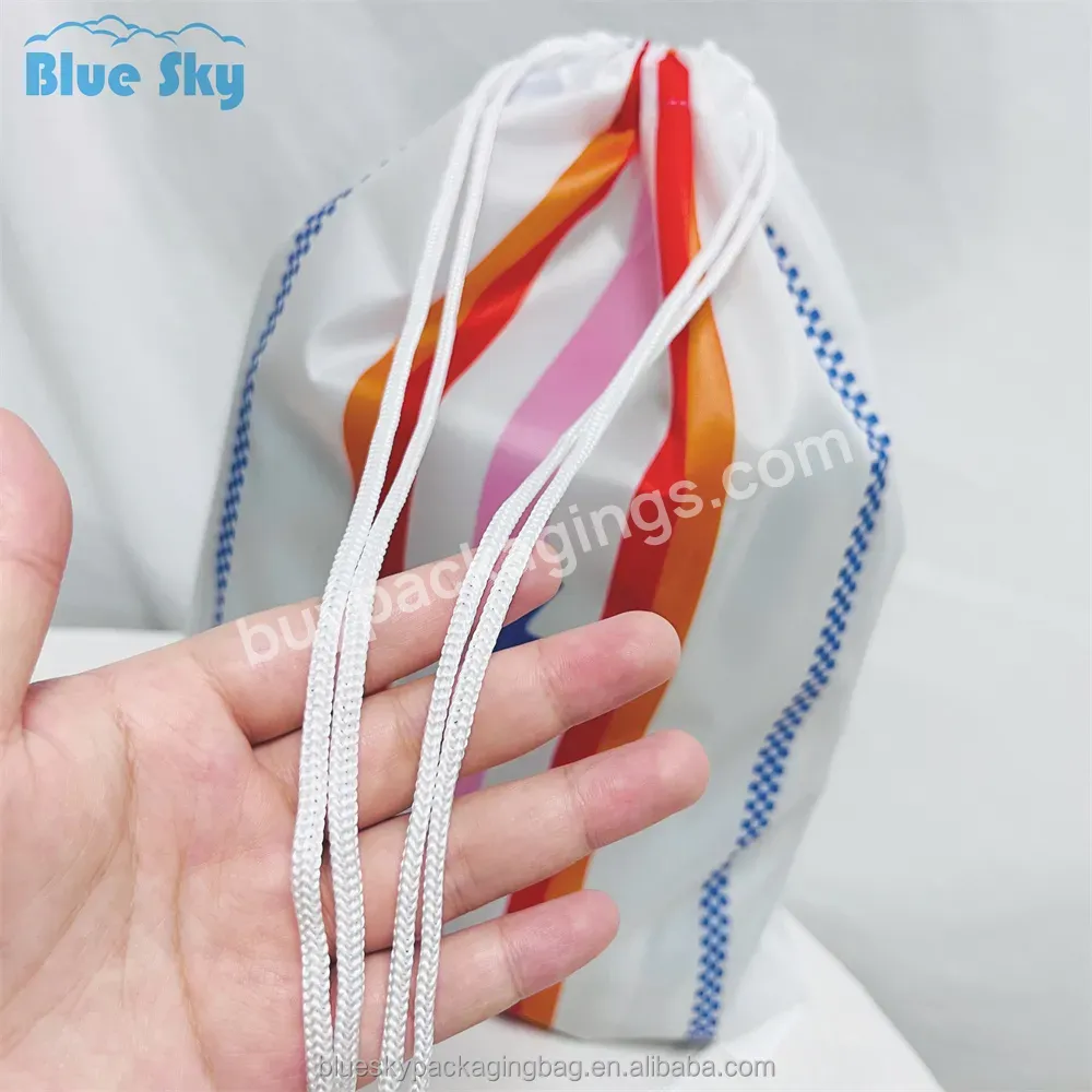 Blue Sky Fashion Novel Environmental Protection Wholesale Rope Bag White Waterproof Sports Fitness Backpack Polyester Rope Bag