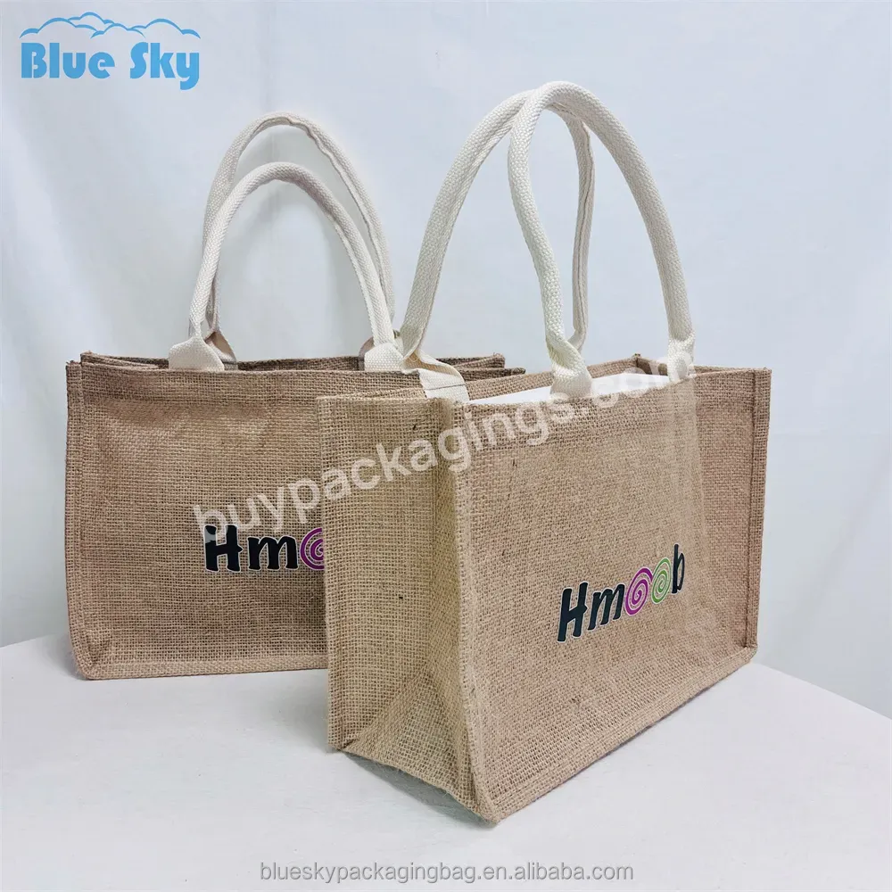 Blue Sky Fashion Single Custom Identification Jute Bag Jute Bag Rope Beach Bag Shopping Wholesale Manufacturers