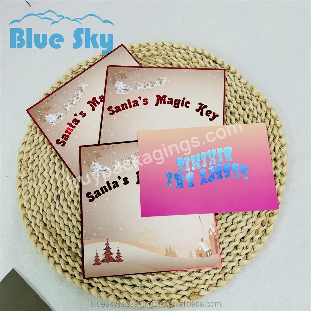 Blue Sky Wholesale Custom Christmas Luxury Style Standard Size Printed Business Cards Stylish Matte Finish Cards