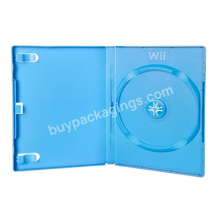 Blue White Custom Cover Acrylic Display Packing Cd Storage With Logo 14mm Plastic Video Game Case For Nintendo Wii U