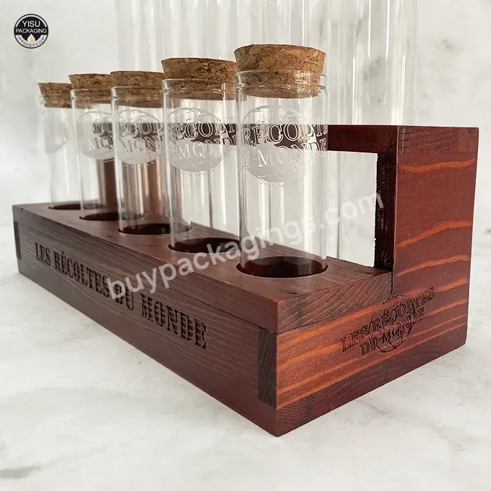 Bmaboo / Wooden Rack Holder Glass Tube Stander