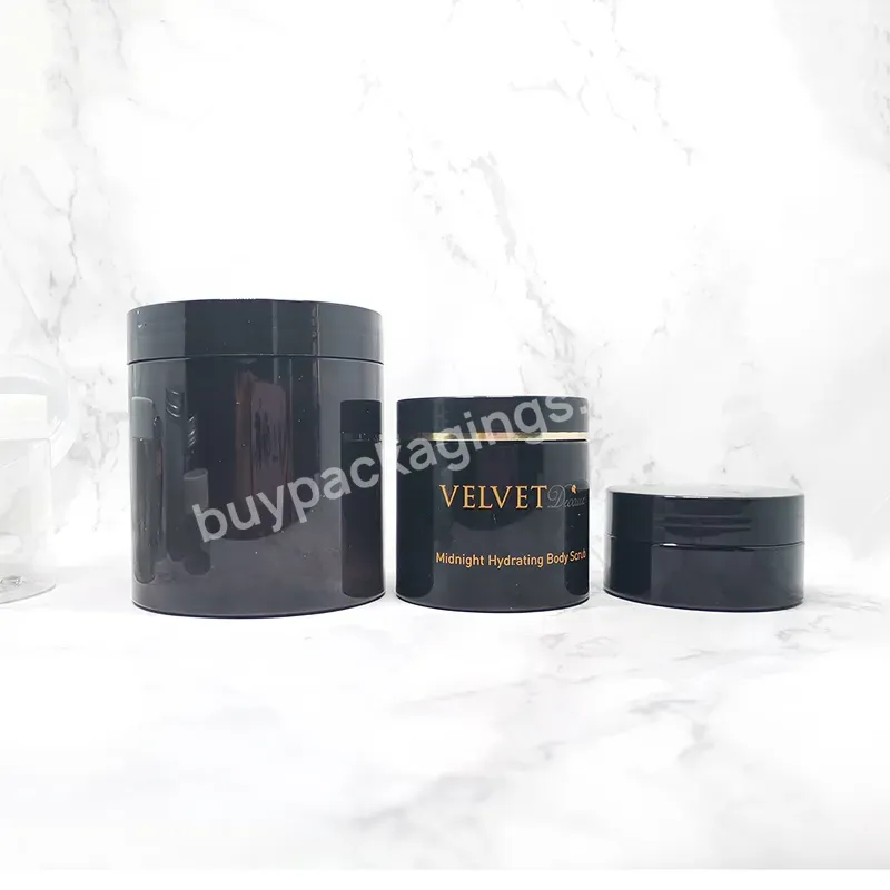 Body Butter Packaging Hair Products Black Plastic Pet Cosmetic Containers 4 Oz And 6 Oz For Cream Cosmetics