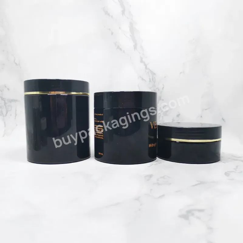 Body Butter Packaging Hair Products Black Plastic Pet Cosmetic Containers 4 Oz And 6 Oz For Cream Cosmetics