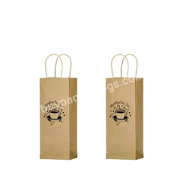 Bolsa De Papel Para Vino Cheap Customized Printed Bottle Gift Carry Packaging Wholesale Paper Wine Bags