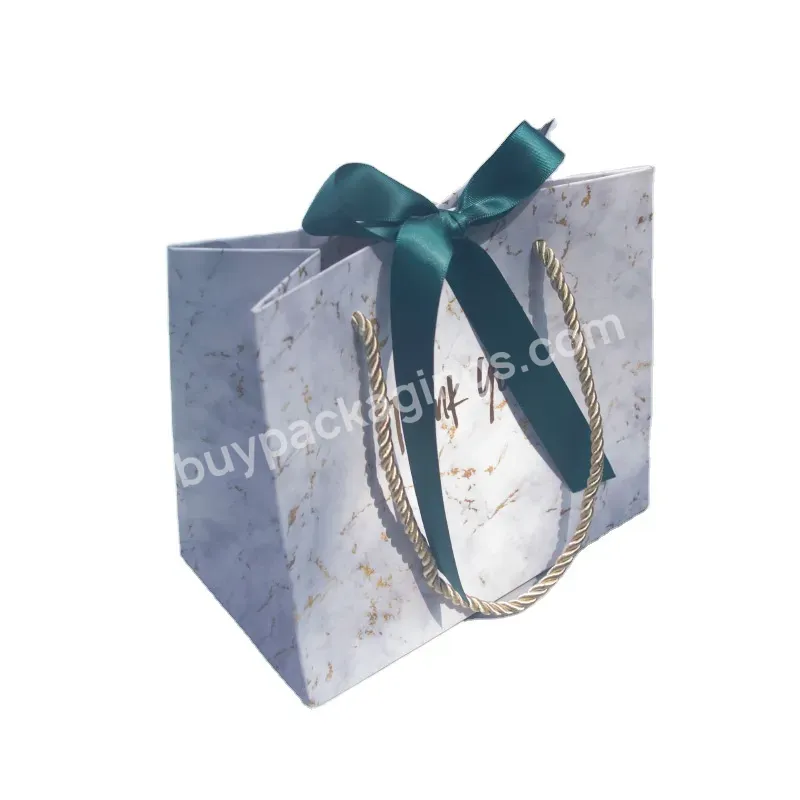 Bolsa De Papel Wholesale Packing Sac En Papier Wedding Favor Recyclable Handbag Business Packaging Marble Gift Paper Bag