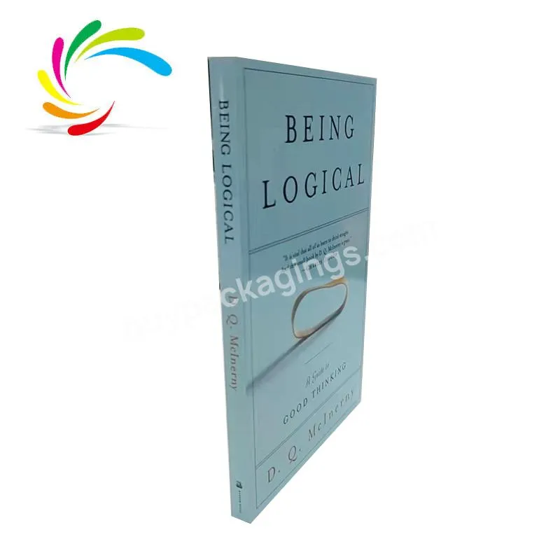 Book supplier adult black and white printing coated paper cover stock English book positive thinking books Being Logical