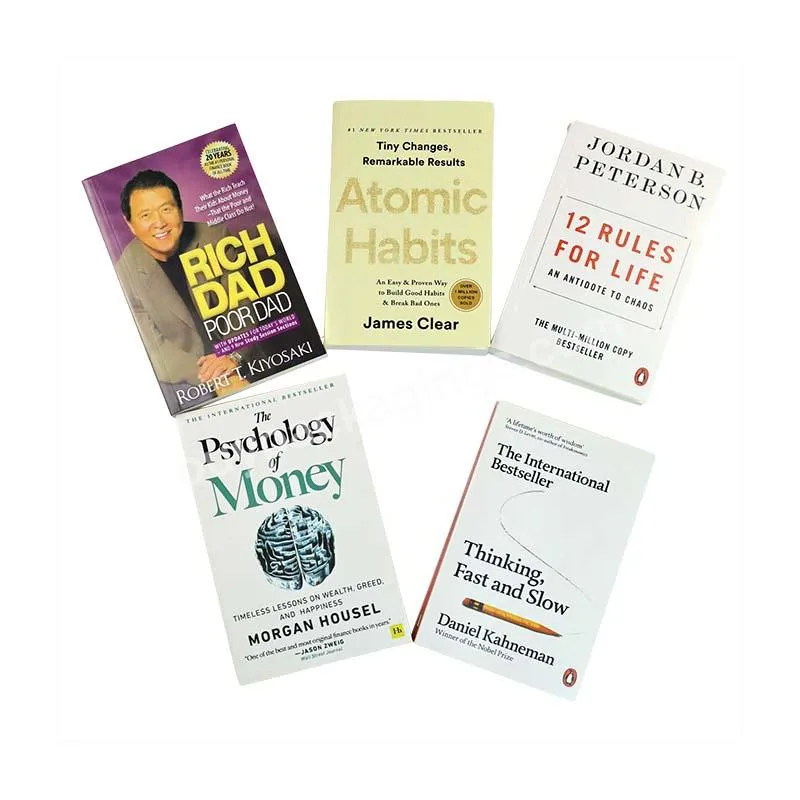 Books printing Novel Rich Dad Poor Dad Atomic Habits 12 Rules of Life Money Psychology Art Paper Cover Novel printing