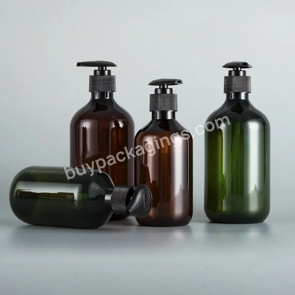 Boston Round 300ml 500ml Transparent Hand Sanitizer Dispenser Empty Cosmetic Plastic Shampoo Pump Lotion Bottle