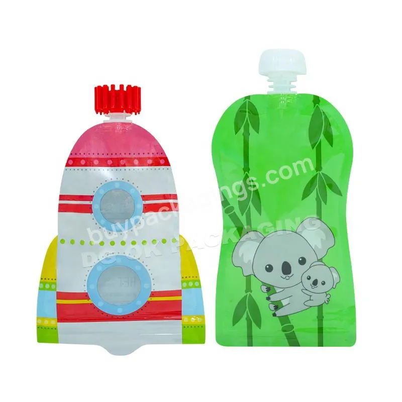 Bottle Pouch Custom Printed Aluminum Foil Plastic Bag With Valve Water Spout Pouch