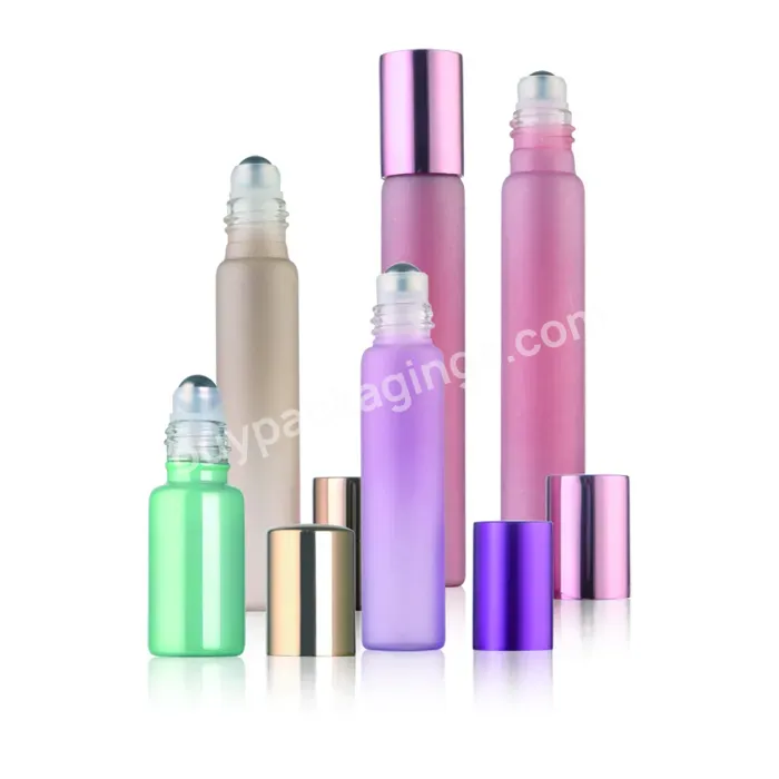 Bottles Rose Gold Amber Roll On Glass With Metal Cosmetic Screen Printing Shanghai Packaging Cosmetic Glass Or Metal Roller Ball