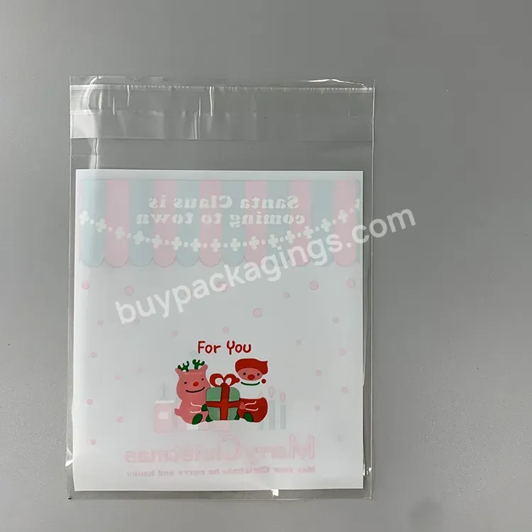 Boutique Hot Selling Custom Logo Seal Plastic Bag Christmas Festival Self Sealing Bag Opp Color Printing Self Adhesive Bag