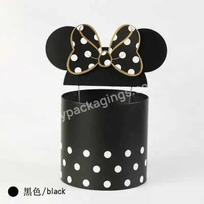 Bow Mickey Round Flower Box Flower Arrangement Box Florist Packaging Materials Flowers Box For Birthday