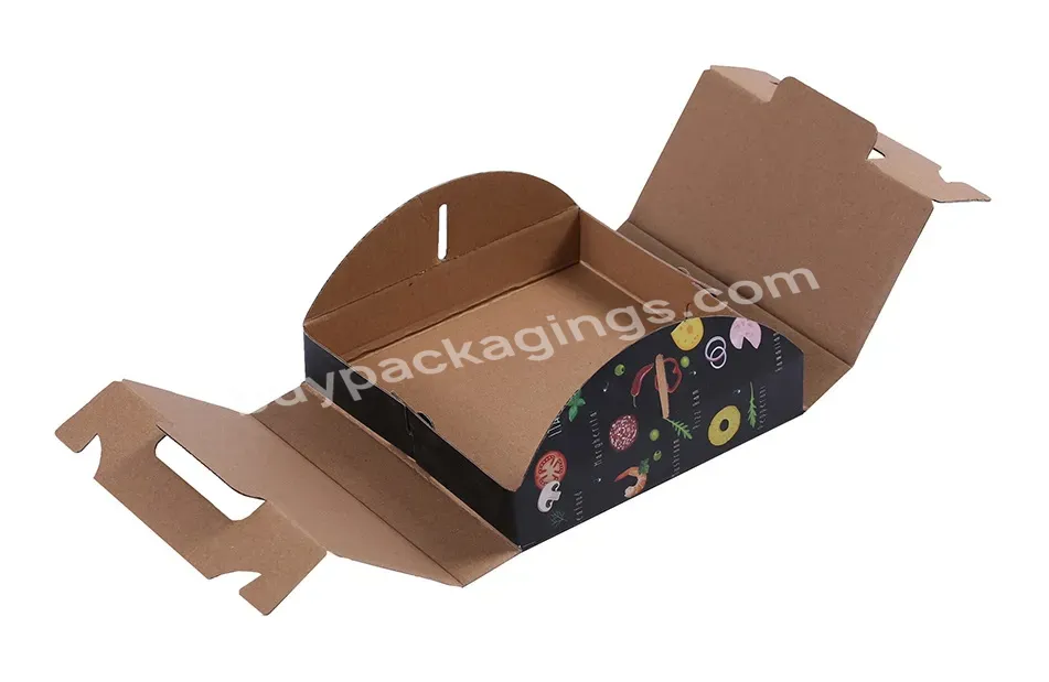 Box Pizza Design Hand-held Pizza Box Recyclable Easy To Carry Environmental Material Pizza Paper Box