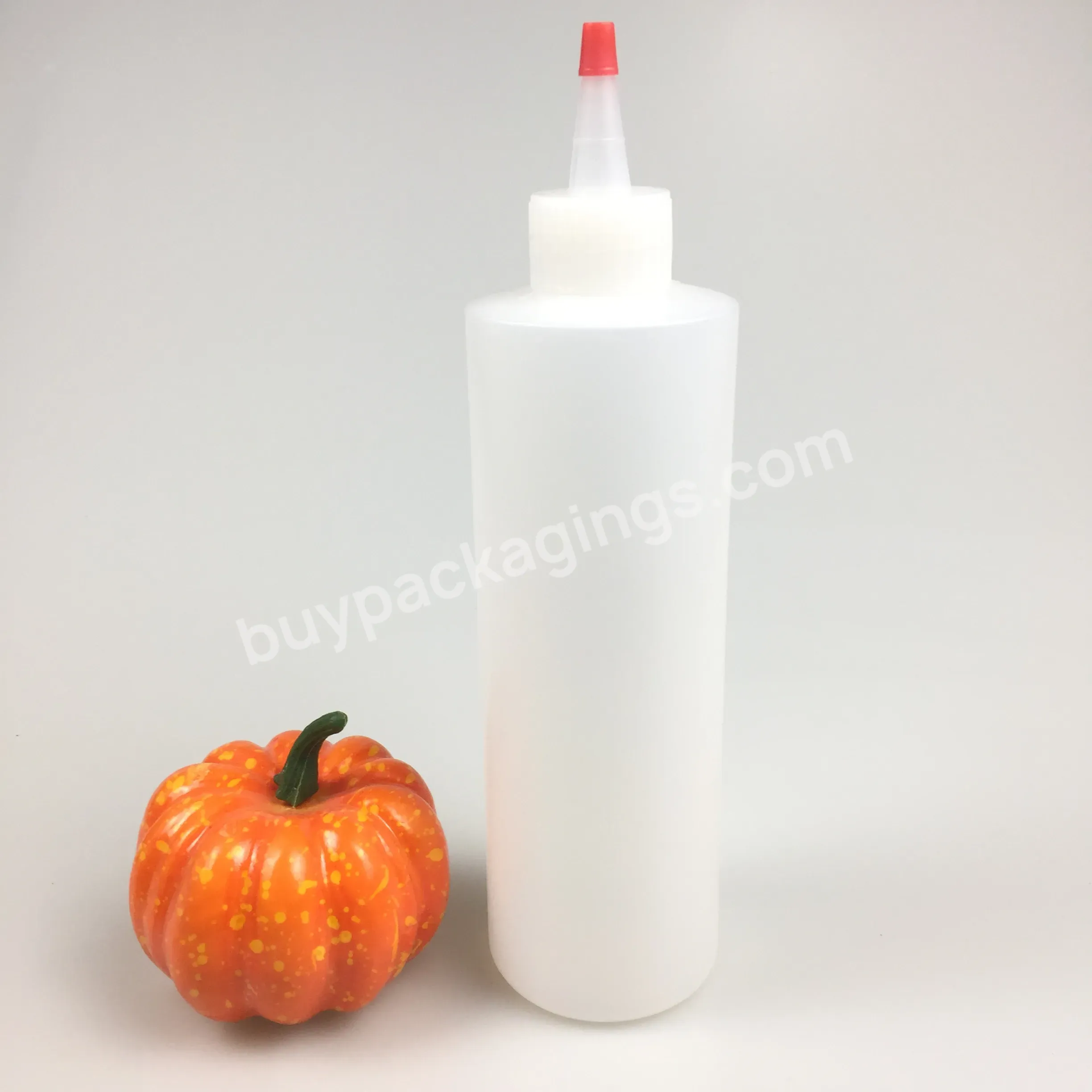 Bpa Free Easy-squeeze Pe 16oz 500ml Plastic Home Squeeze Sauce Dressings Bottle With Twist Cap