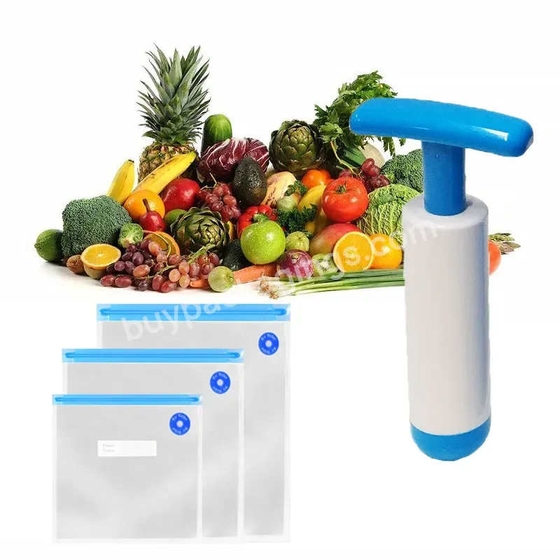 Bpa Free Zip Lock Vacuum Sealer Sous Vide Bags Set With Air Value Reusable Vacuum Food Storage Bags For Kitchen Cooking
