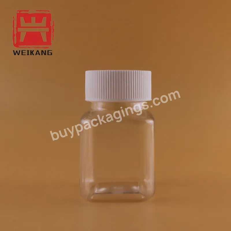 Bpa Grade Square Pe Manufacture Factory Direct In Stock Pet Clear Medical Plastic Pill Bottle