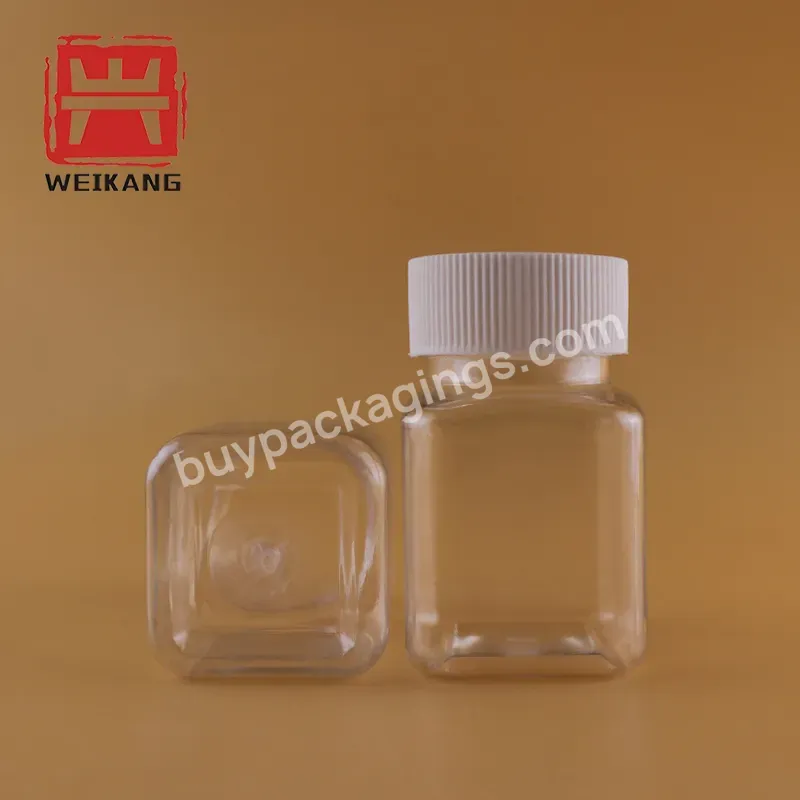 Bpa Grade Square Pe Manufacture Factory Direct In Stock Pet Clear Medical Plastic Pill Bottle