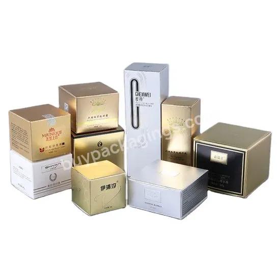 Brand Logo Printing Custom Gold Foil Stamping Skincare Set Cosmetic Package Paper Boxes