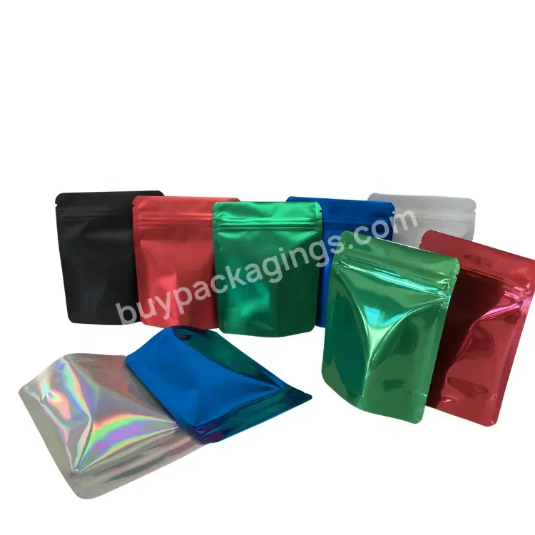Branded Digital Heat Seal Stand Up Ziplock 3.5g Bag Smell Proof Matte 4 X 5 Inches Custom Logo Colored Mylar Bag