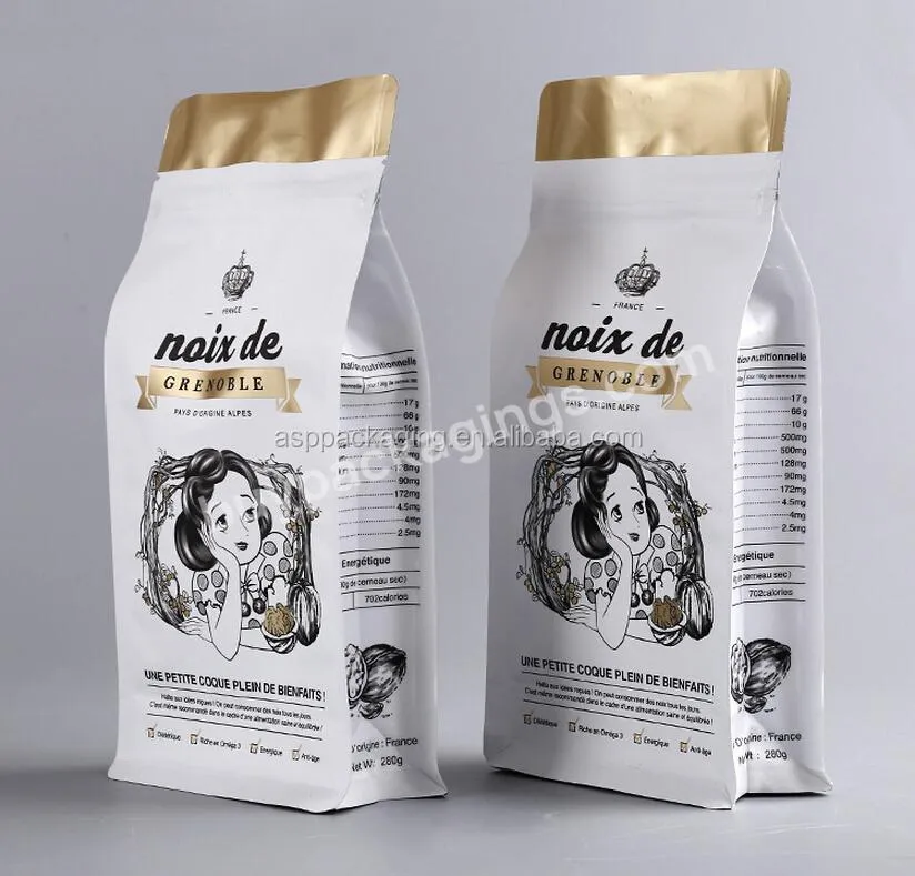 Brc Coffee Pack 250g 500g 1kg Aluminum Foil Zipper Plastic Flat Bottom Packaging Coffee Bag With Valve