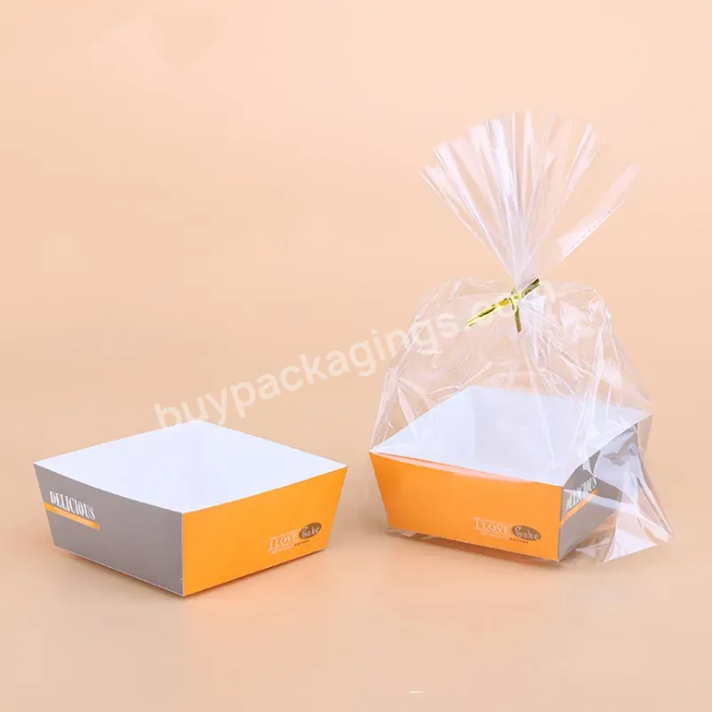 Bread Baking Packaging Paper Tray Box Transparent Plastic Custom Disposable Food Cake Box Candy Gift Box Milk Carton Packaging