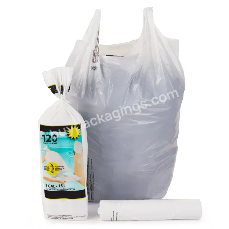 Break-point Vest Handle Shopping Bag Fruits & Vegetables T-shirt Food Bag On Roll Waste Packaging Bags