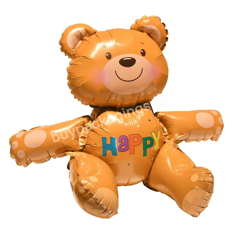 Brown Bear With Happy Word Foil Balloon Festival Birthday Balloon New Design Party Balloon Decor