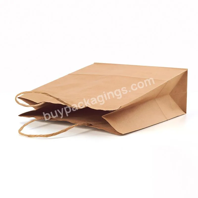 Brown Kraft Custom Brand Shop Packaging Carry Paperbag Gift Craft Bulk Paper Bags With Rope Handles
