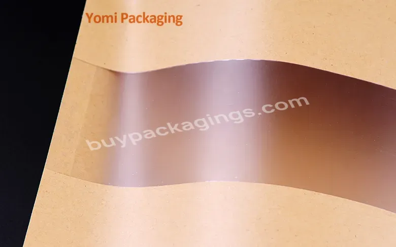 Brown Kraft Paper Bags Candy Chocolate Snack Paper Packaging Bag With Window