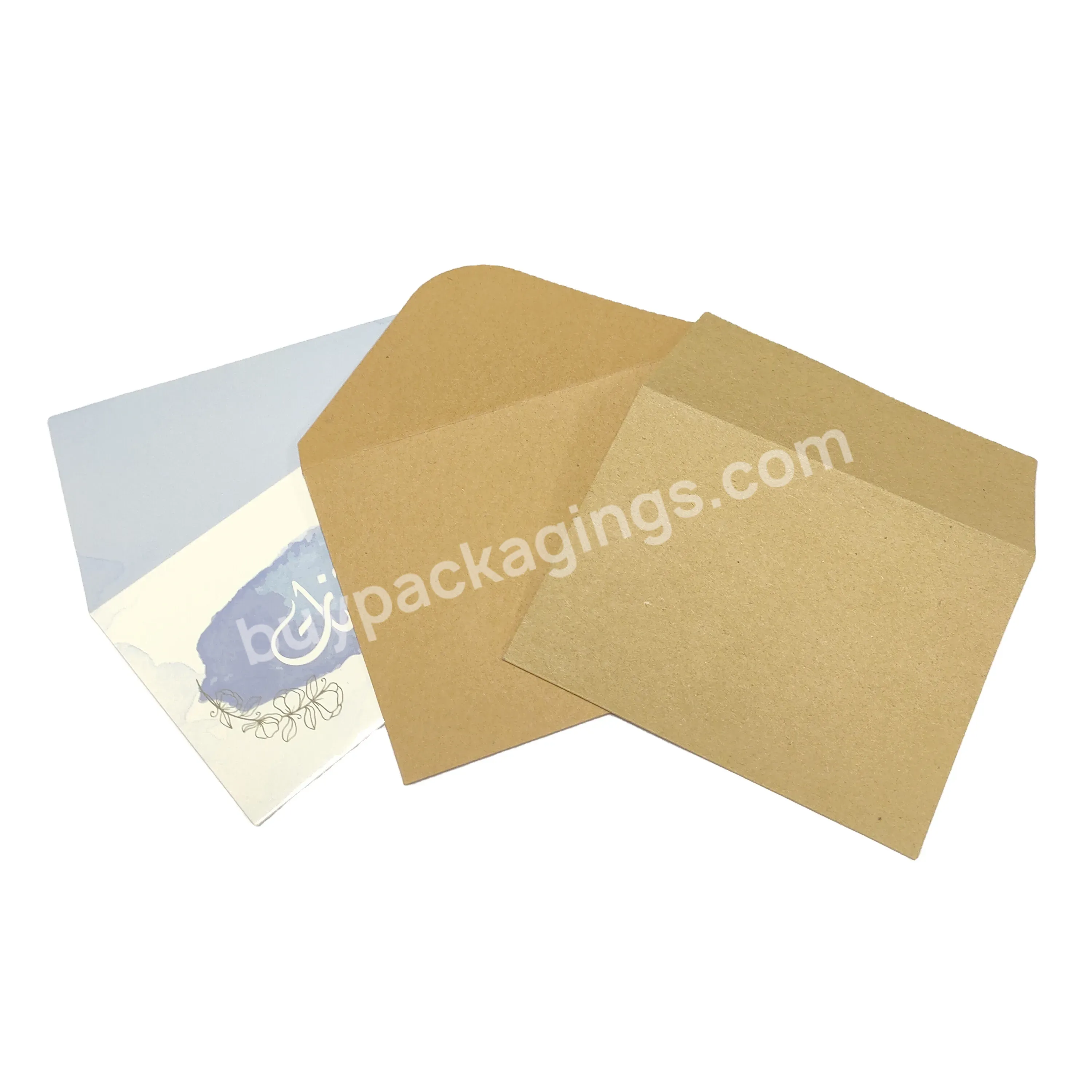 Brown Kraft Paper Envelopes Free Design Printing Private Logo For Gift Cards