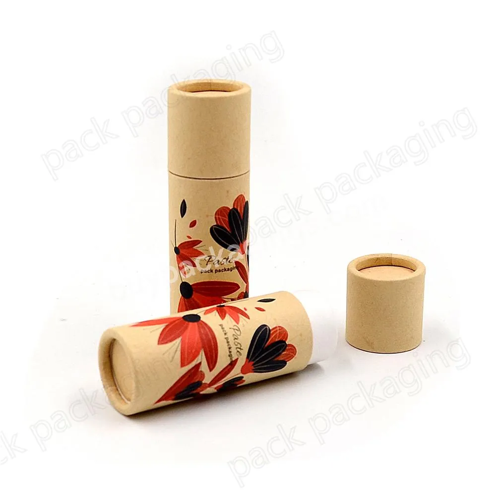 Brown Kraft Push up Design cardboard tube Lip Balm packaging container