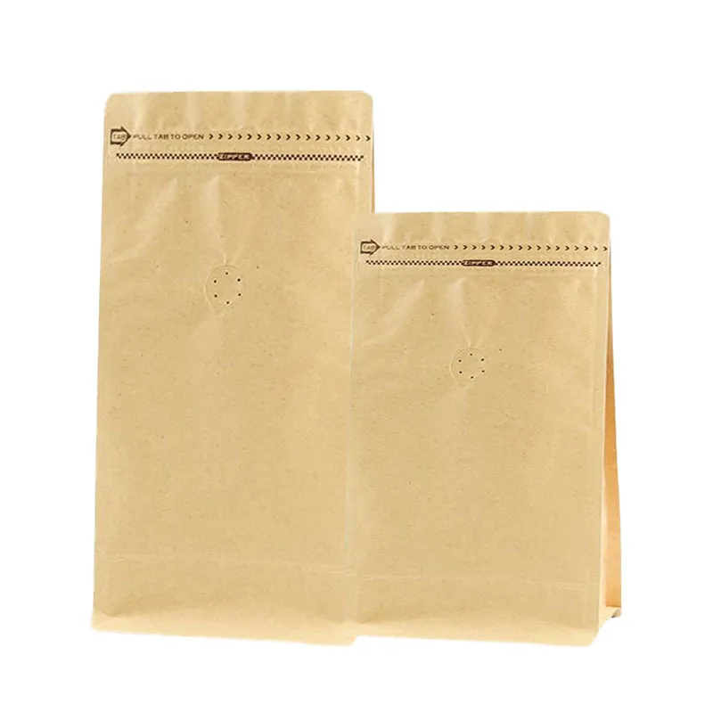 Brown Tea Laminated Pouch Packaging Packing Kraft Paper Bag Coffee For Coffee Beans