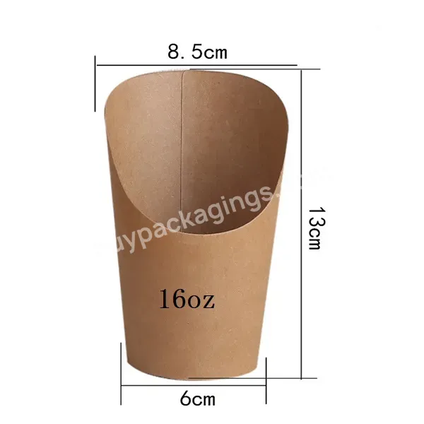 Brown White Take Away Cups French Fries Paper Cups Disposable Chip Paper Cups