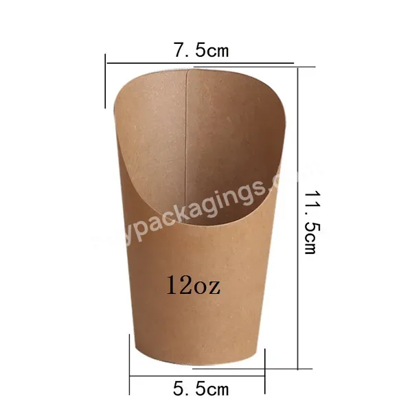 Brown White Take Away Cups French Fries Paper Cups Disposable Chip Paper Cups