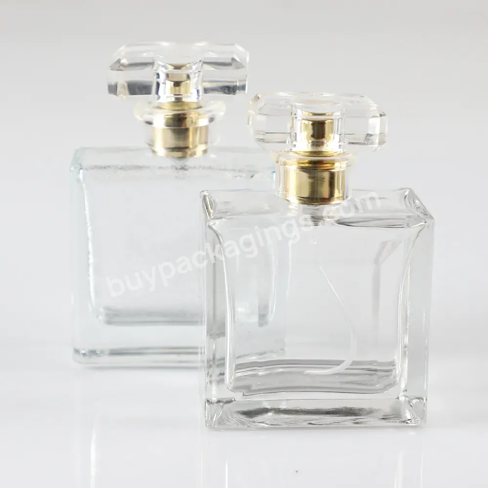 Bulk Wholesale 25ml 30ml 50ml Empty Flint Glass Flat Refillable Perfume Bottles With Spray Atomizer