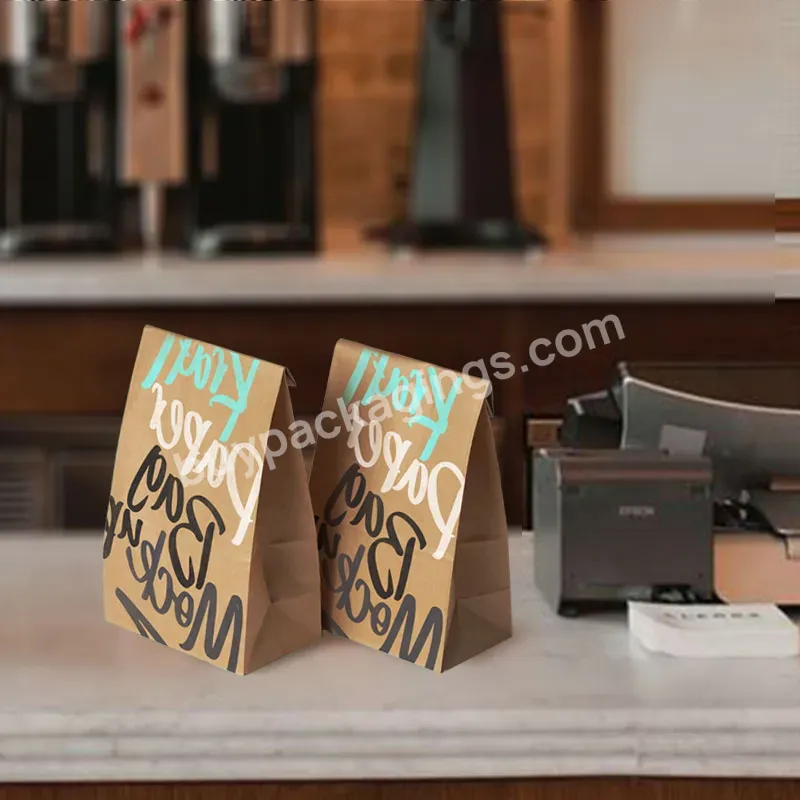 Bulk Wholesale White Brown Charcoal Flat Bottom Kraft Paper Coffee Packaging Bags