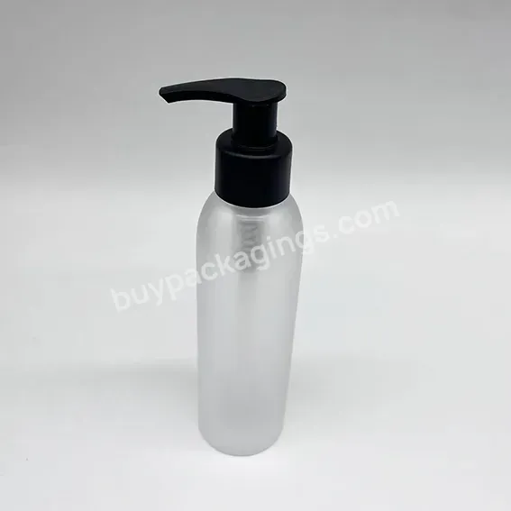 Bullet Shape Empty Clear Frost Pet Shampoo Lotion Bottle 60ml 100ml 150ml 180ml With Matte Black Lotion Pump Dispenser