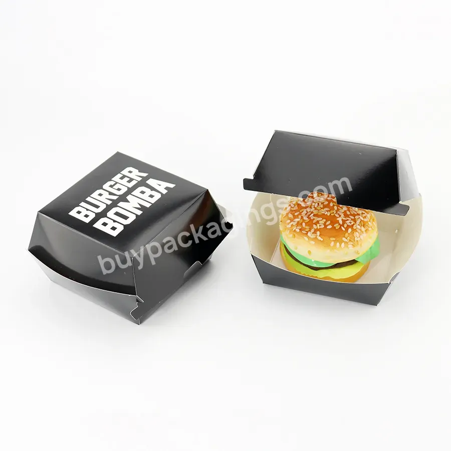 Burger Box Custom Hot Sale Fast Food Fried Box Manufacturers Gourmet Hamburger Box