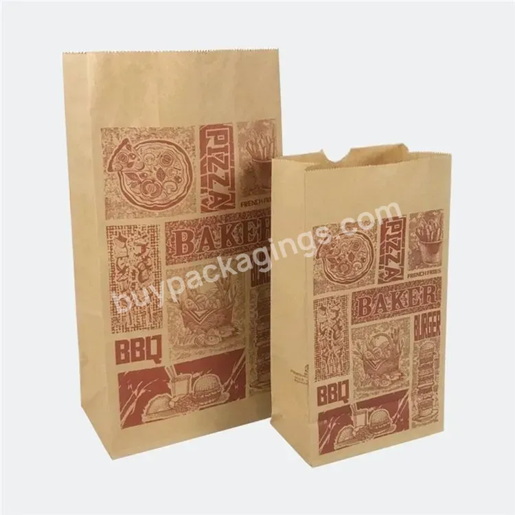 Burger Paper Bag Bakery Print Hot Selling Custom For Food Grade Kraft Paper Brown Luxury Packaging Bread Bag Offset Printing Llc