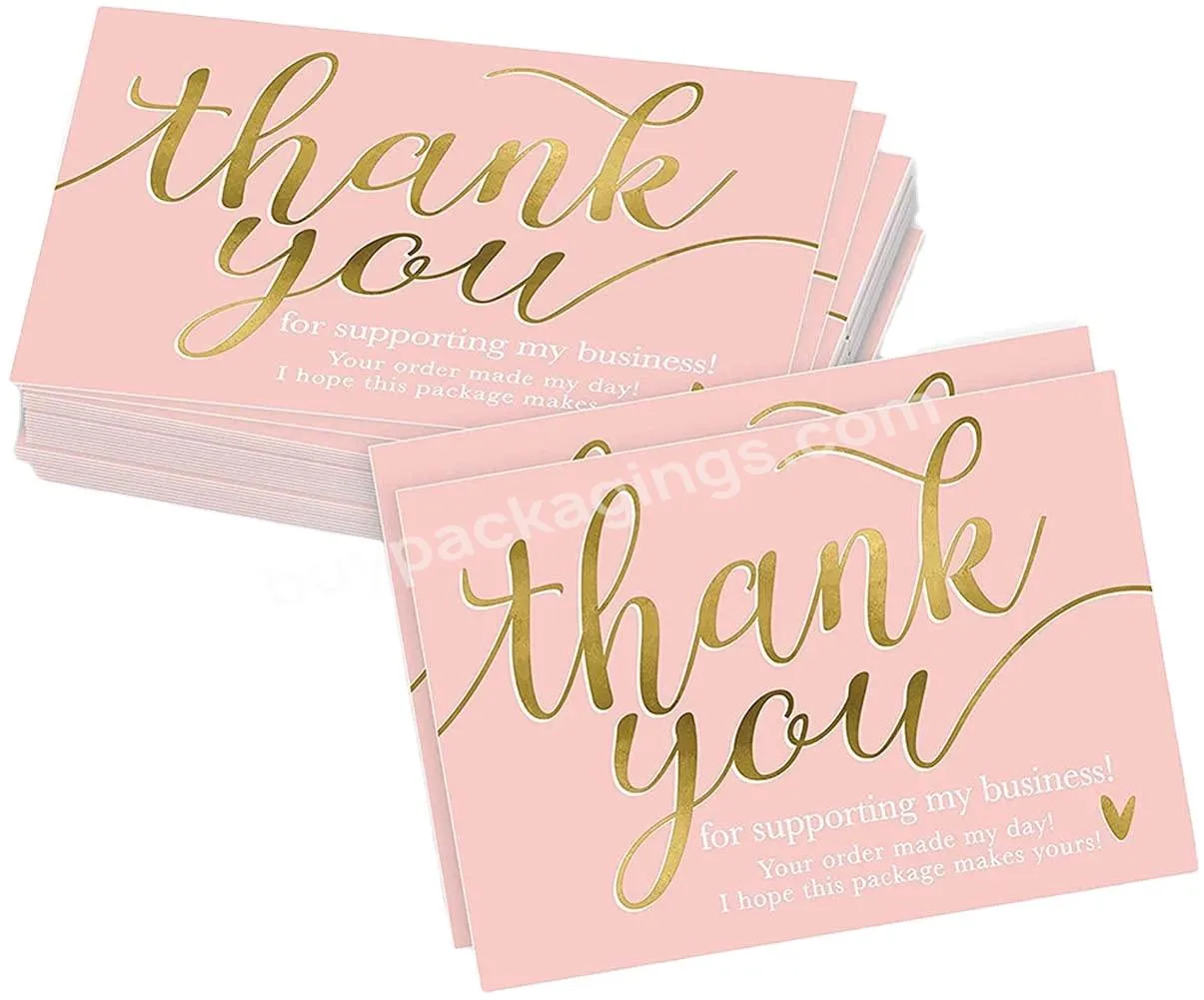 Business Card Custom Luxury Brand Name Gold Foil Printing Logo VIP Gift Card Thank You Card