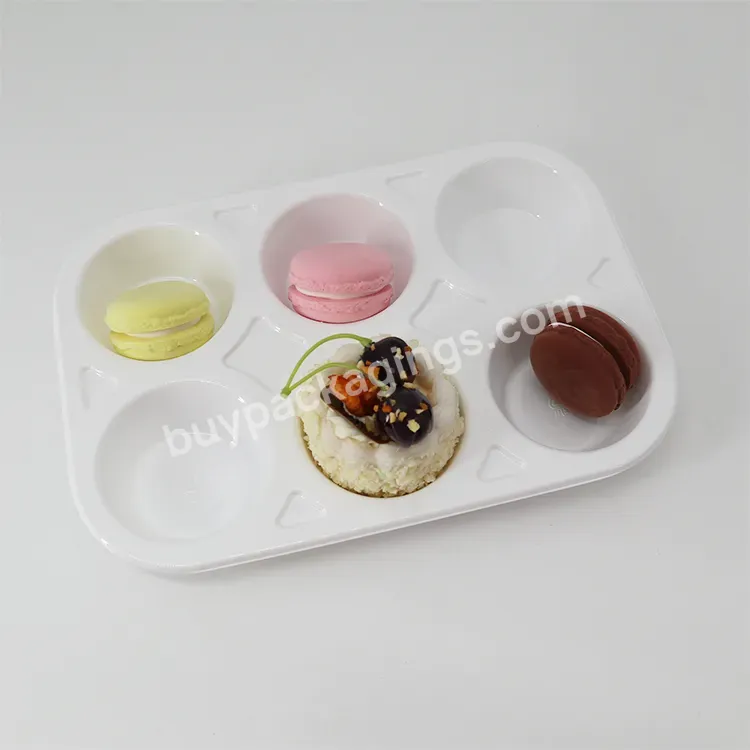 Cake Box Packaging Mochi Tray Custom Ps Pet Plastic Food Grade 6 Holes Blister Accept